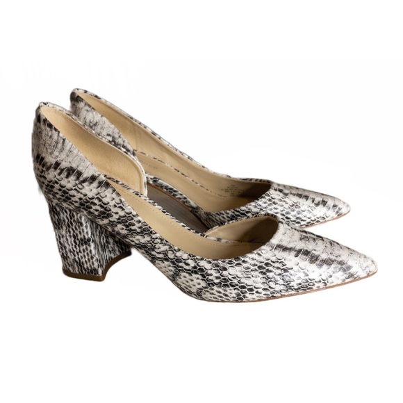 Marc Fisher Shoes - 𝅺Mark Fisher Carson Snakeskin Print D’Orsay Block Heels Shoe Size 8.5